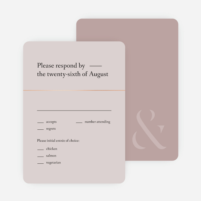 Foil Cornerside Wedding Response Cards - Pink