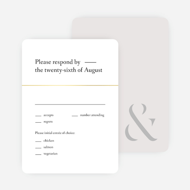 Foil Cornerside Wedding Response Cards - White