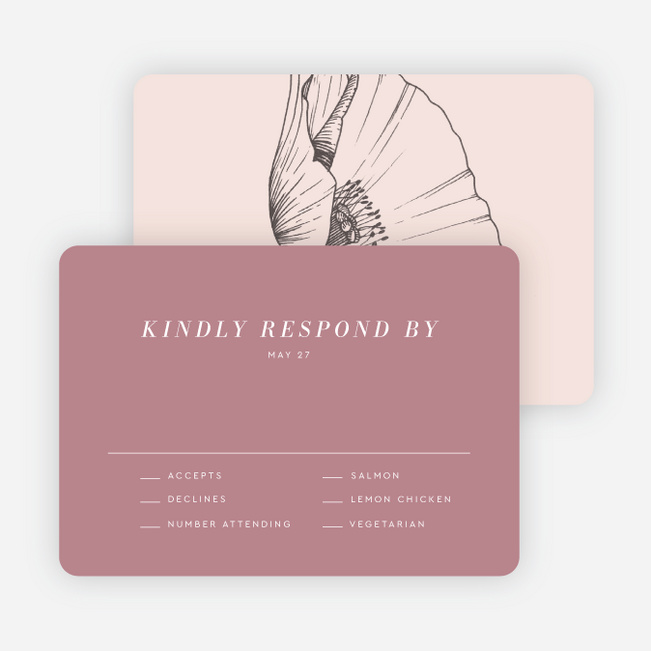 Surprise Flowers Wedding Response Cards - Pink