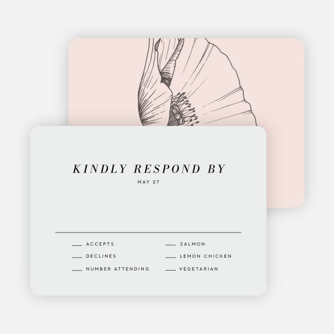 Surprise Flowers Wedding Response Cards - Beige