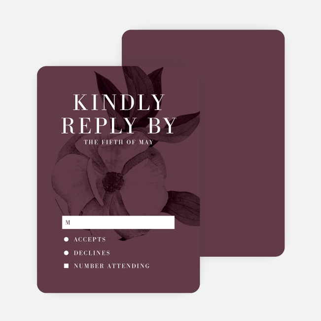 Vintage Wallpaper Wedding Response Cards - Purple