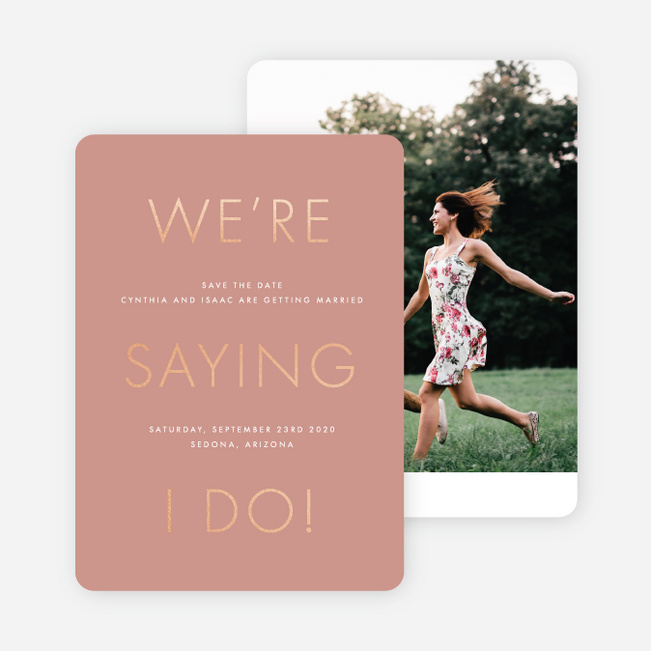 Foil Perfect Union Save the Date Cards - Pink
