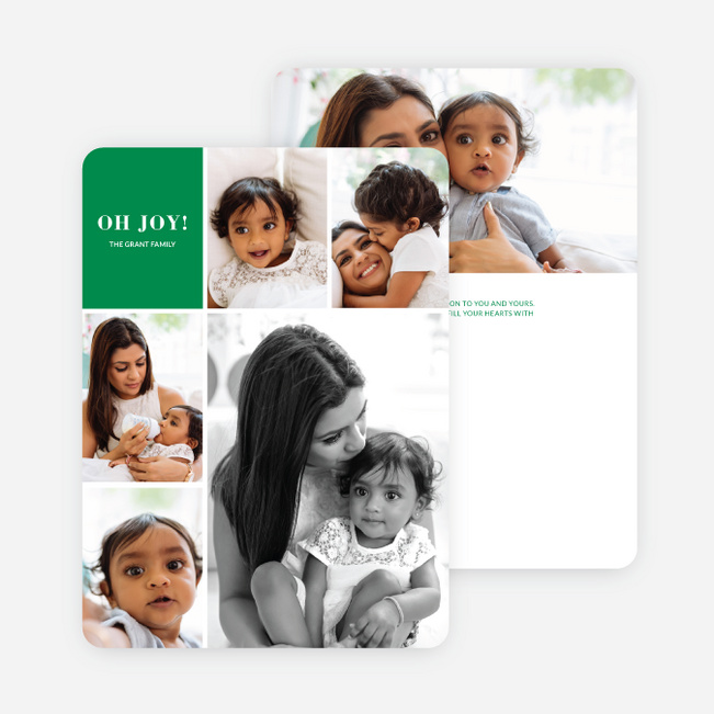 Joy Grid Holiday Cards - Green