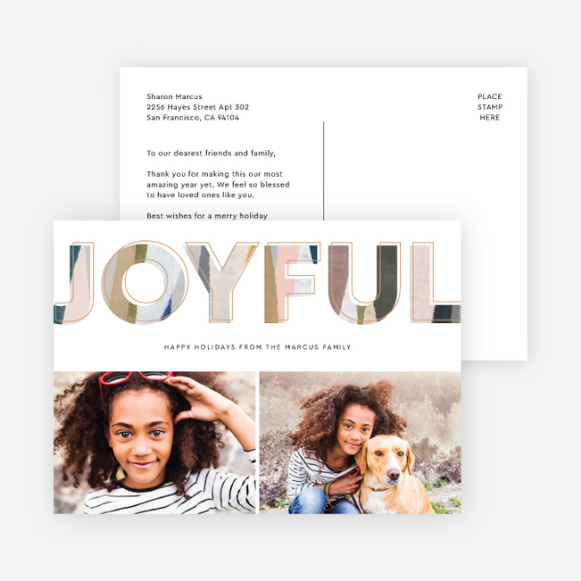 Natural Landscape Letters Multi Photo Holiday Cards - Multi