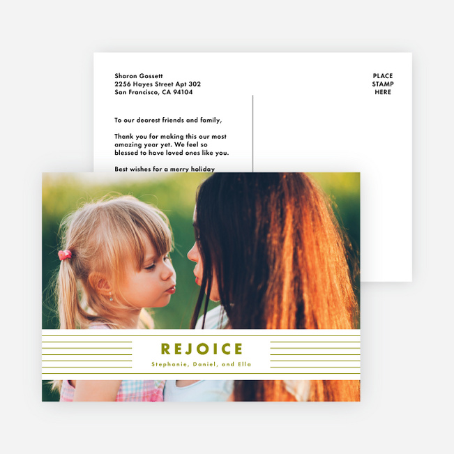 Rejoice Banner Christmas Cards - Green