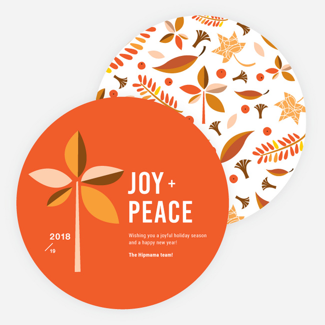 Vintage Leaves Holiday Cards - Orange
