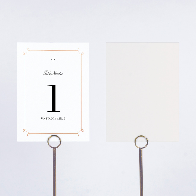Foil Elegant Scroll Wedding Table Cards - Pink