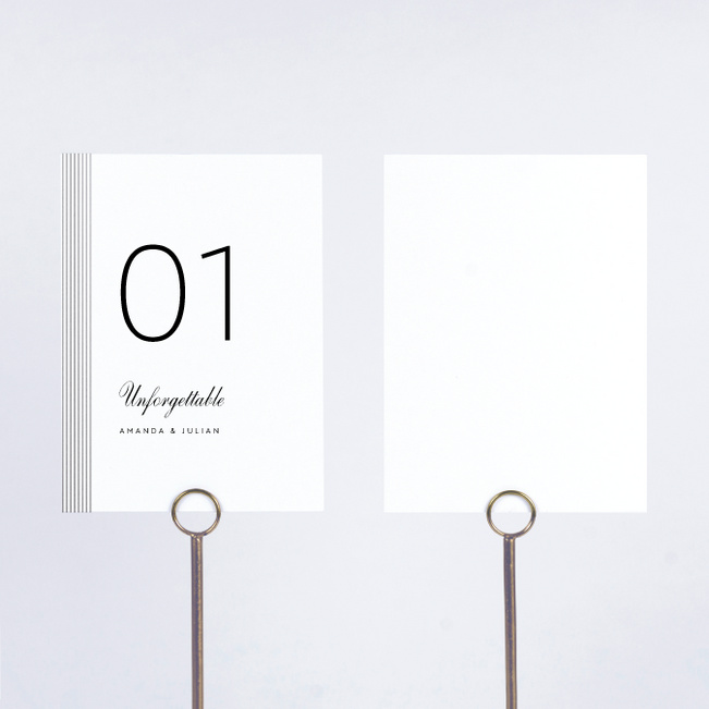 Foil Sidebar Wedding Wedding Table Cards - Gray