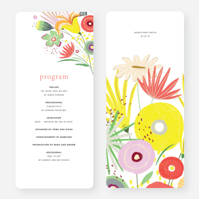 Vibrant Botanicals Wedding Programs - Multi