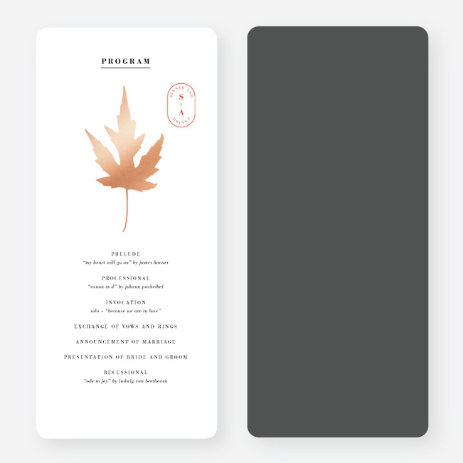 Botanical Outlines Wedding Programs - Pink