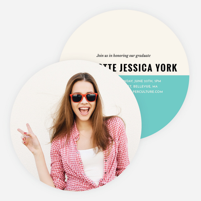 Selfie Graduation Announcements for High School - Blue