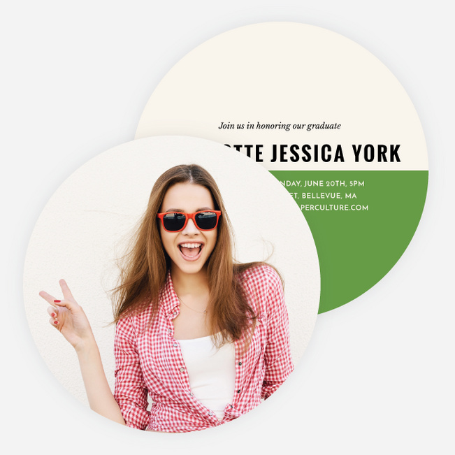 Selfie Graduation Announcements for High School - Green