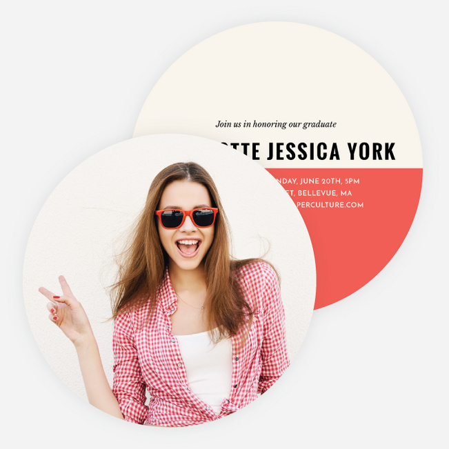 Selfie Graduation Announcements for High School - Orange