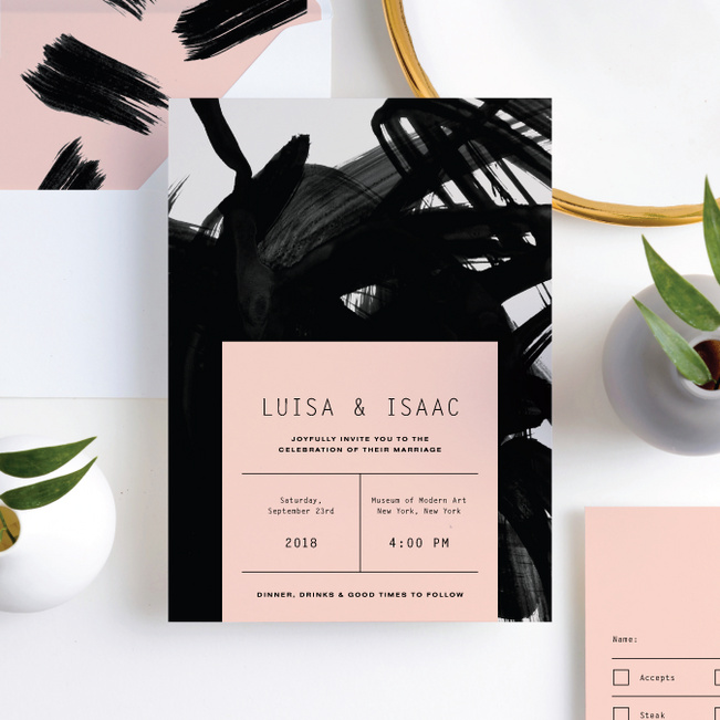 Bold Strokes Wedding Invitations - Pink