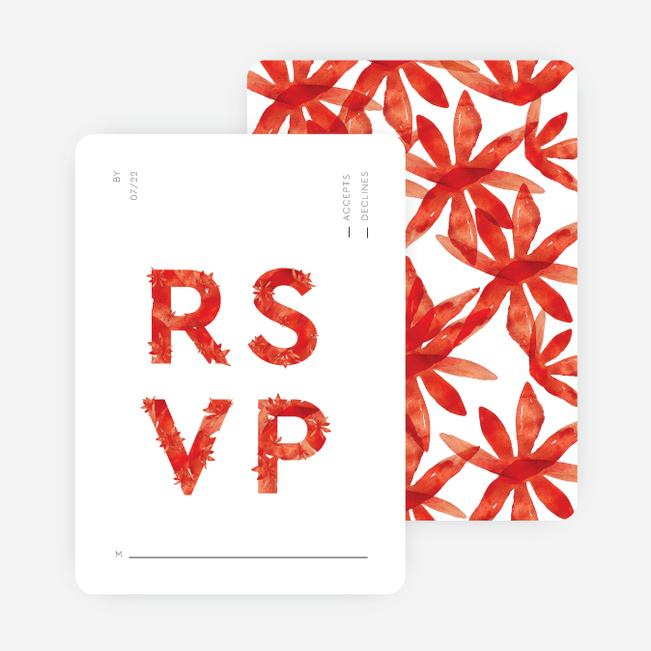 Floral Statement Wedding Invitation Suites - Red