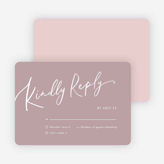 Relaxed Script Wedding Invitations - Pink