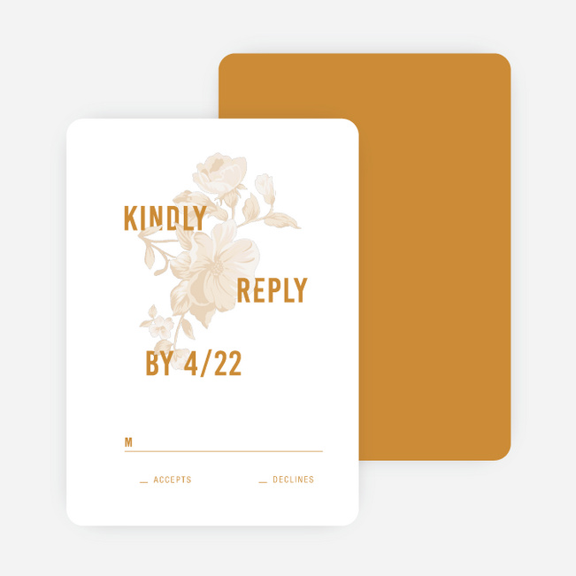 Weaved Roses Wedding Invitations - Yellow