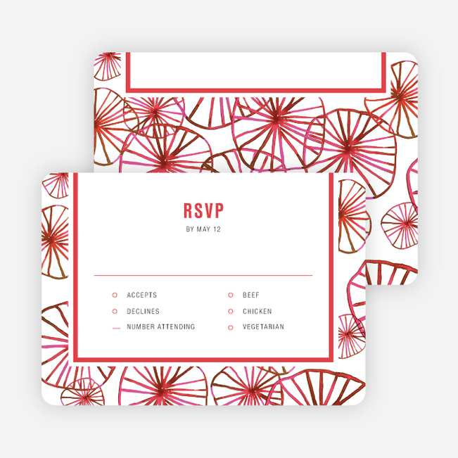 Organic Circles Wedding Invitations - Red