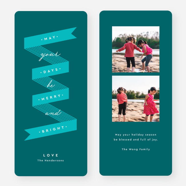 Minimal Greetings Corporate Holiday Cards - Blue