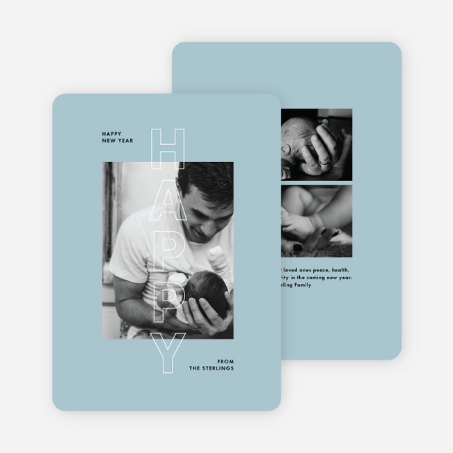 Filled With Happiness Holiday Cards - Blue