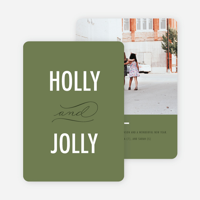 Holly and Jolly Holiday Cards - Green