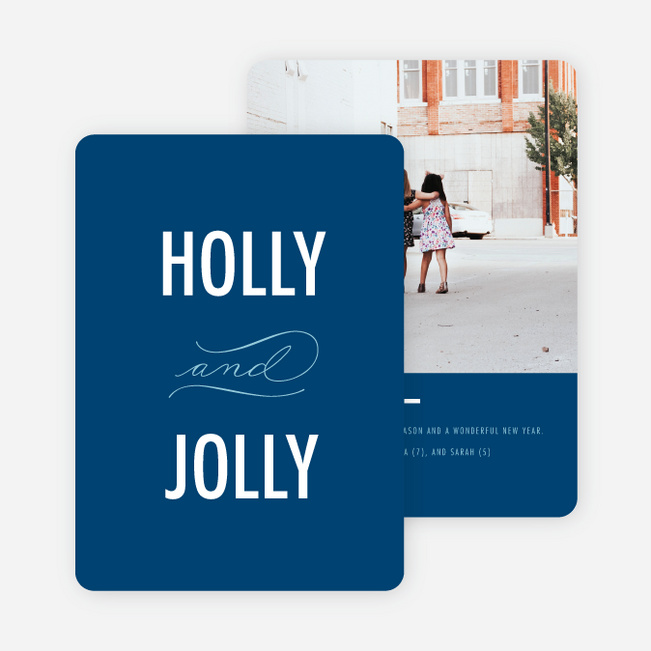 Holly and Jolly Holiday Cards - Blue