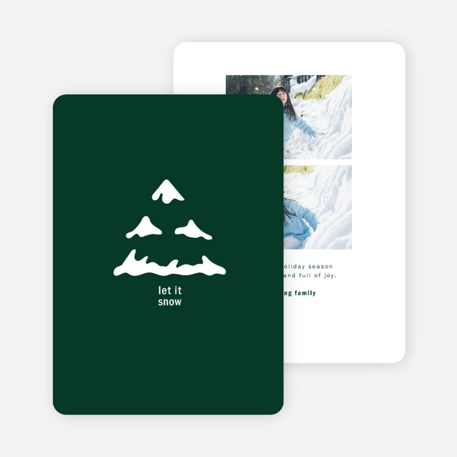 Minimal Winter Tree Business Holiday Cards - Green