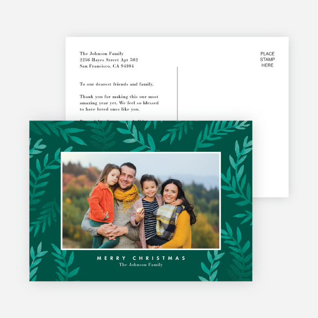 Nature Frame Christmas Cards - Green