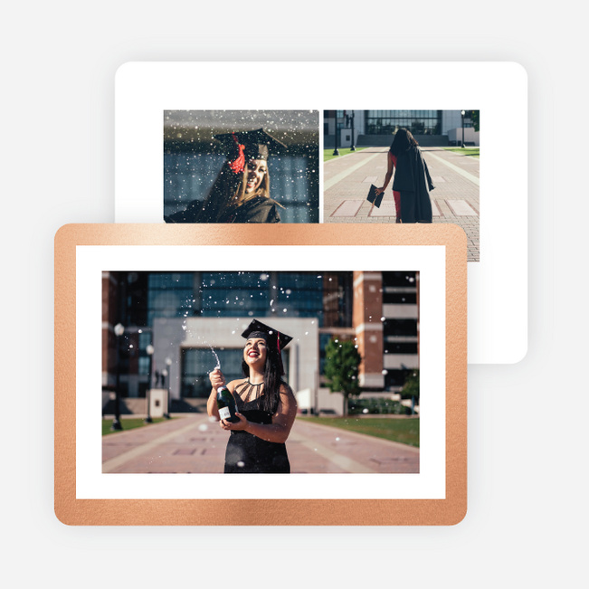 Foil Border Celebration Graduation Announcements - Pink