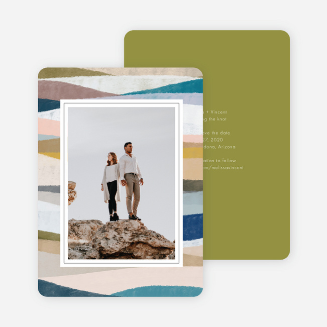 Painted Boundary Wedding Invitations Suites - Green