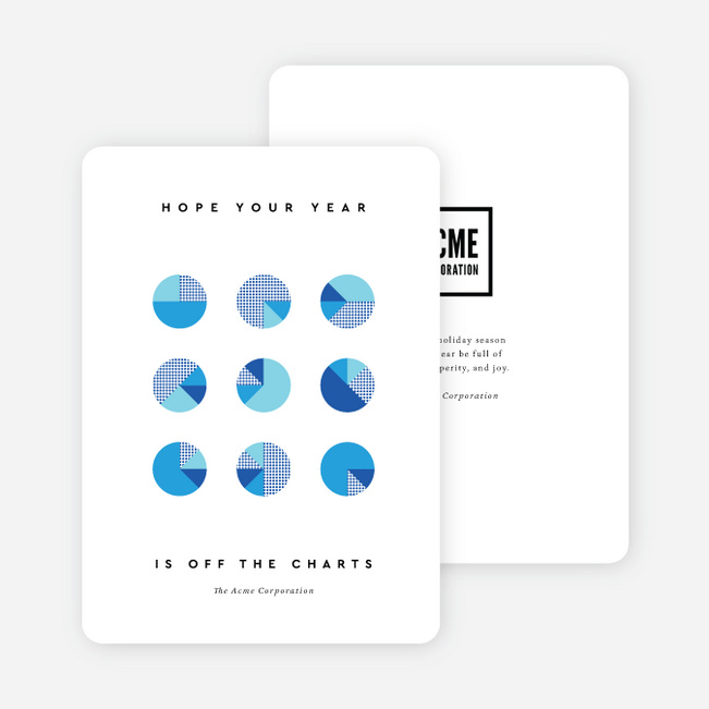 Cheery Charts Corporate Holiday Cards - Blue
