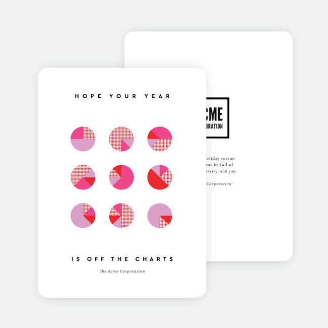 Cheery Charts Corporate Holiday Cards - Red