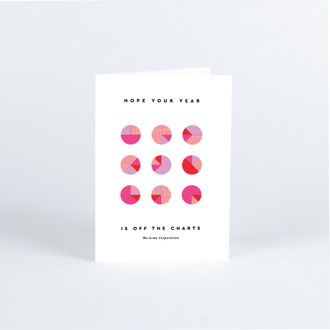 Cheery Charts Corporate Holiday Cards - Red