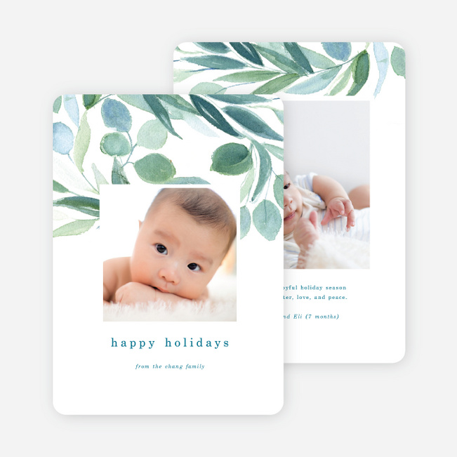 Watercolor Joy Holiday Cards - Green