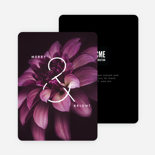 Blooming Wishes Corporate Holiday Cards - Black