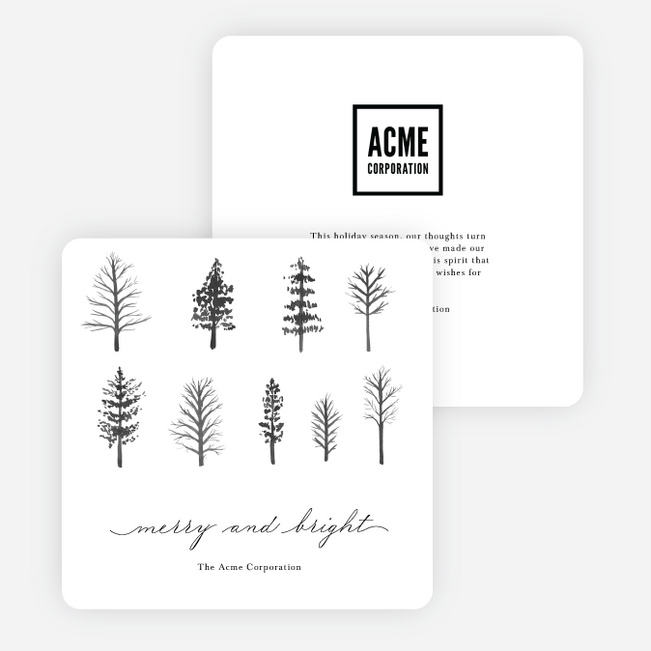 Prolific Tree Profiles Company Holiday Cards - Black