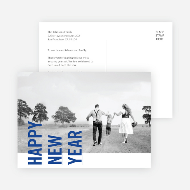 Standing Tall New Year Cards - Blue