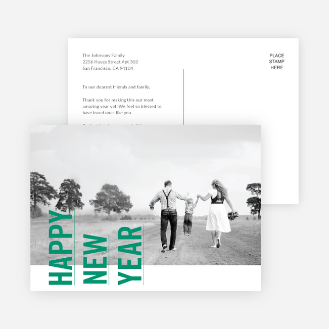 Standing Tall New Year Cards - Green