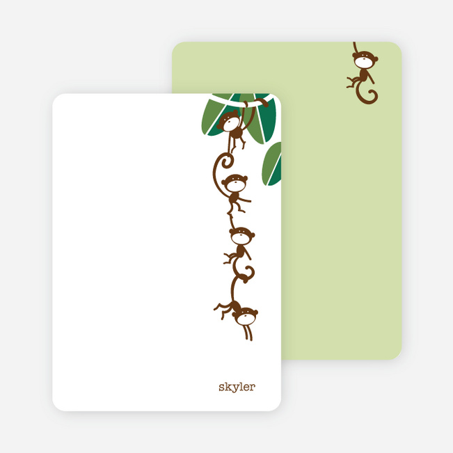 Note Cards: ‘Monkeying Around’ cards. - Simple Green