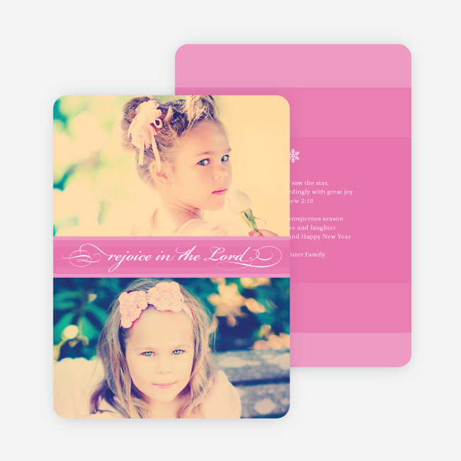 Rejoice in the Lord Christmas Cards - Pink