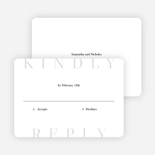 Love So Big Wedding Response Cards - White