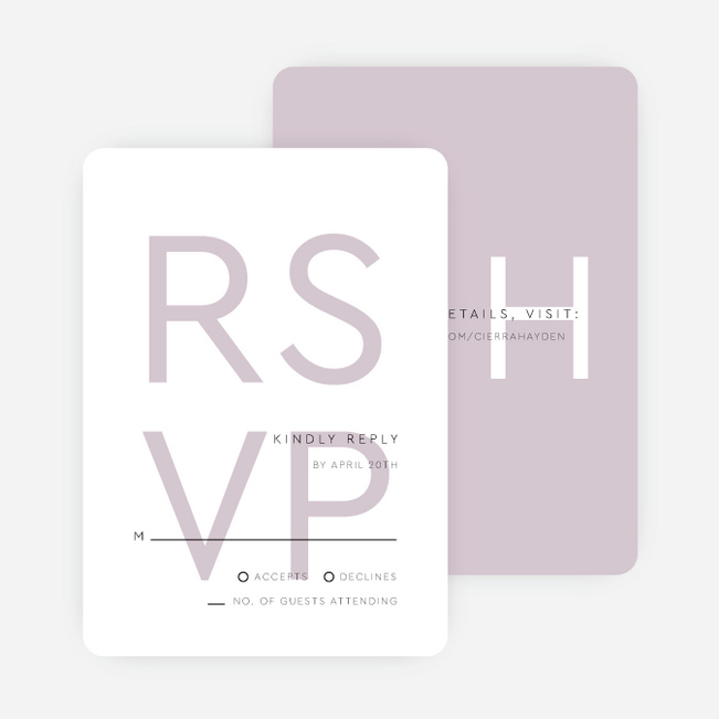 Big and Small Wedding Response Cards - Pink