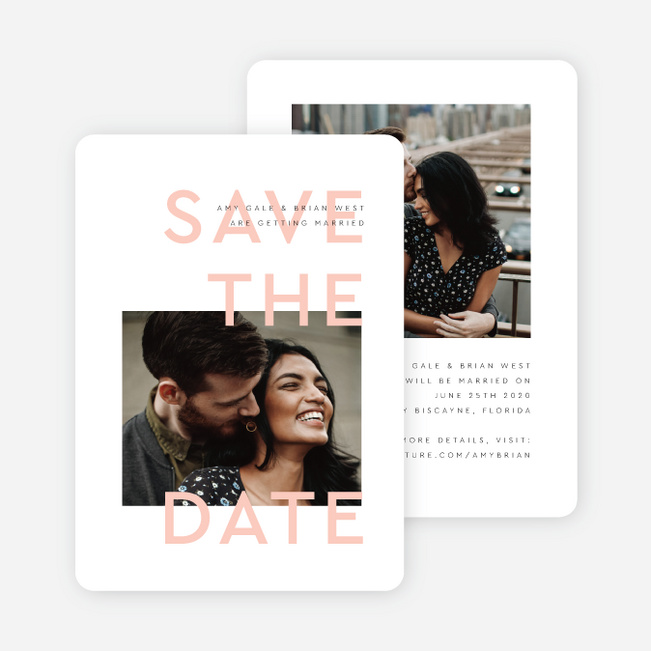Clean Highlights Save the Date Cards - Pink