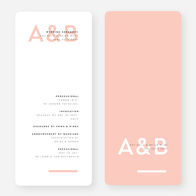 Clean Highlights Wedding Programs - Pink