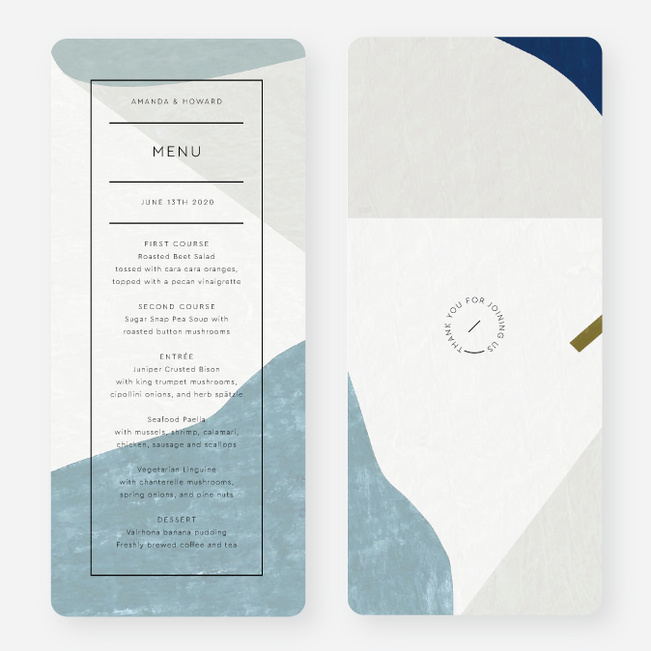 Moving Shapes Wedding Menus - Multi