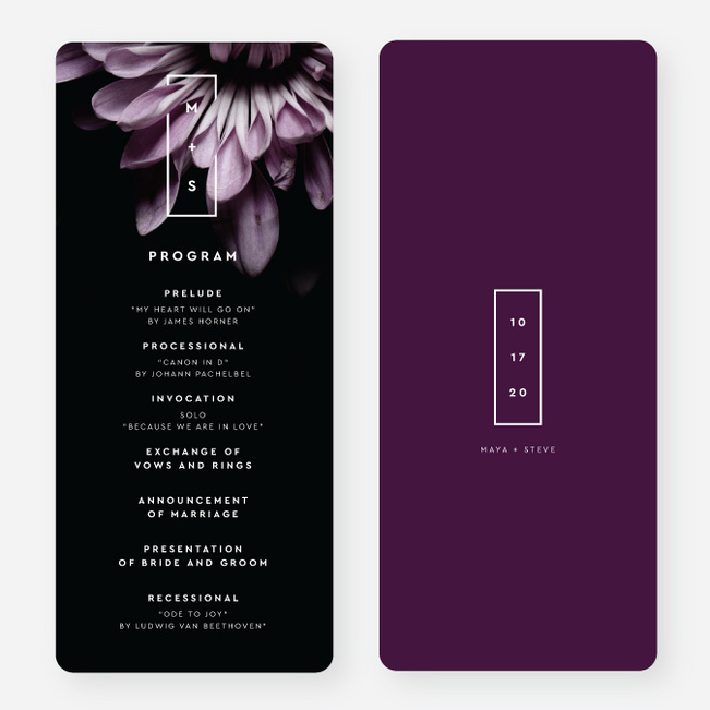 Deep Love Wedding Programs - Purple