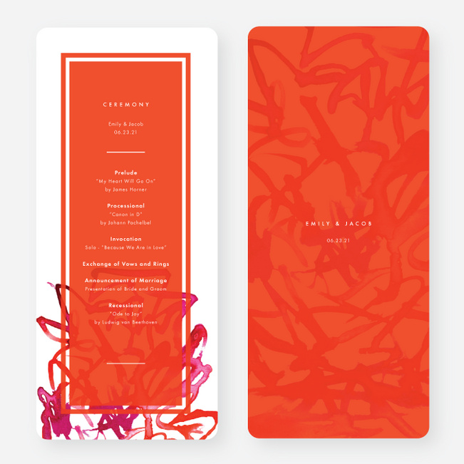 Expressive Joy Wedding Programs - Red