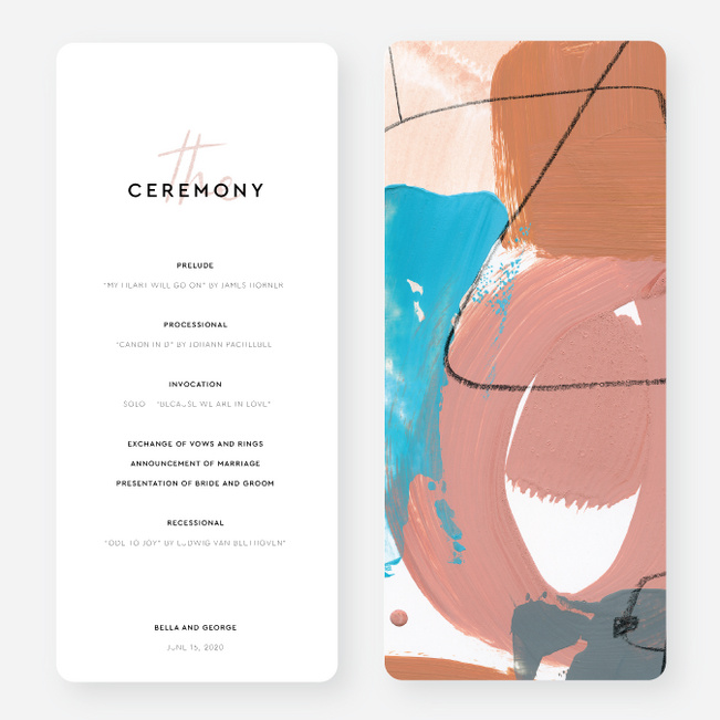 Abstract Beauty Wedding Programs - Pink