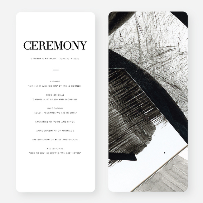 Dramatic Flair Wedding Programs - Black