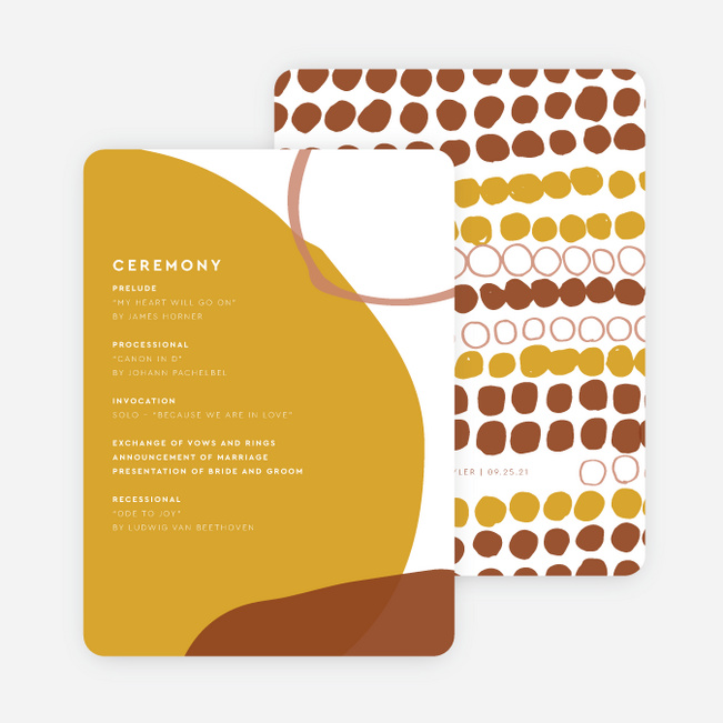 Natural Shapes Wedding Programs - Yellow